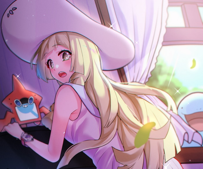 Lillie and Rotom from Pokémon: Sun and Moon