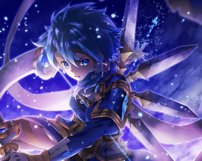Sinon from Sword Art Online in blue armor