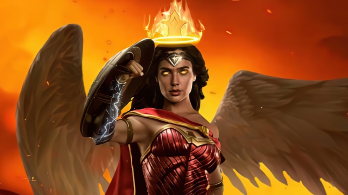 Wonder Woman with Wings and Fiery Halo