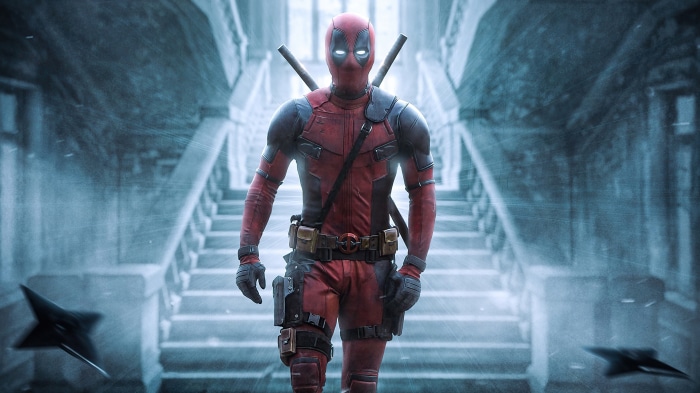 Deadpool with Katanas and Shurikens