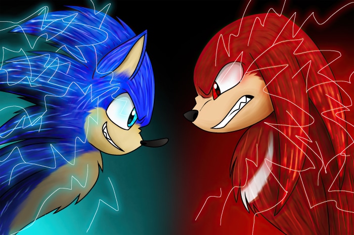 Sonic the Hedgehog and Knuckles from Sonic the Hedgehog 2
