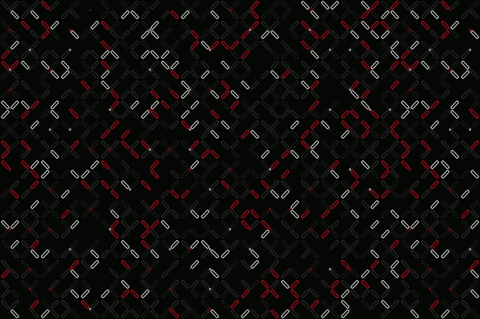 Abstract digital art pattern with red and white elements