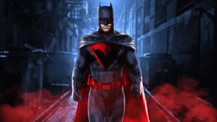 Batman with Superman's symbol from DeviantArt