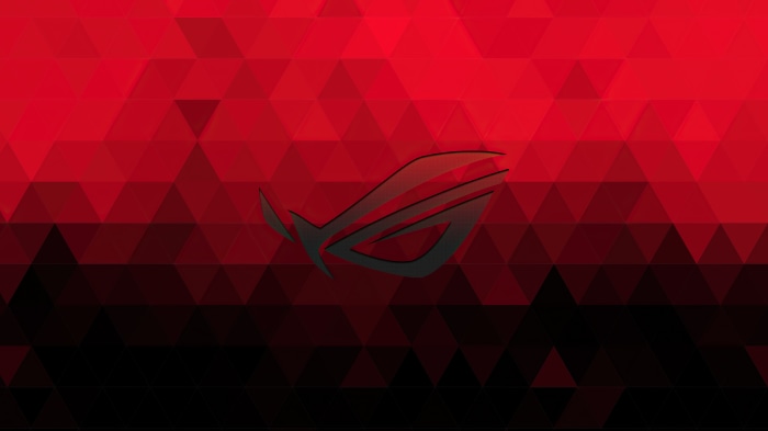 Republic of Gamers logo on abstract red and black background
