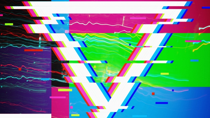 Abstract digital art with glitch effect