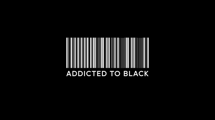 Barcode with text "Addicted to Black"