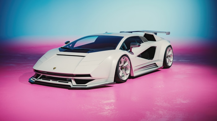 White Lamborghini Countach Sports Car 4K