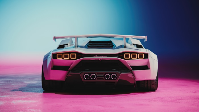 Lamborghini Countach rear view 4K