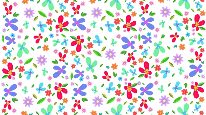 Abstract Floral Pattern with Colorful Flowers