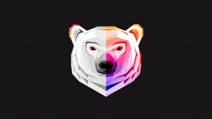 Minimalist polar bear head digital art