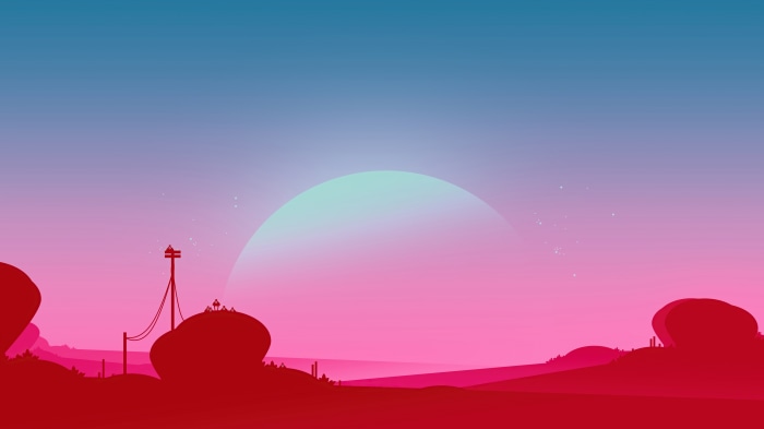 Digital Art Landscape with Large Planet