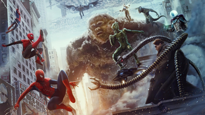 Spider-Man and villains from Spider-Man: No Way Home