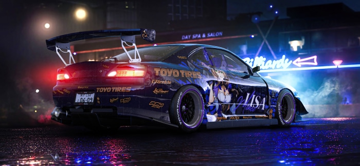Nissan S15 with anime livery and "Toyo Tires" branding