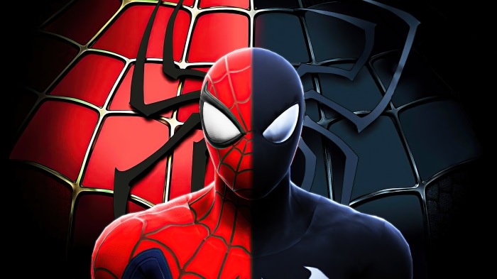 Spider-Man split costume digital art 4K