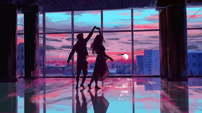 Couple Dancing at Sunset in 4K