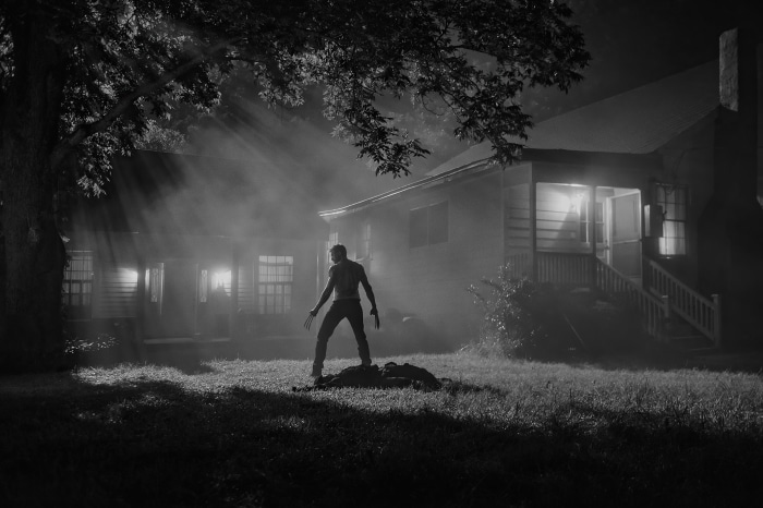 Wolverine from X-Men in monochrome