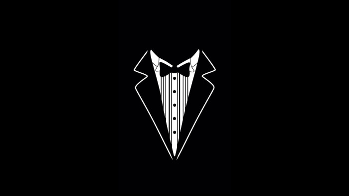 Minimalist tuxedo with bow tie and shirt