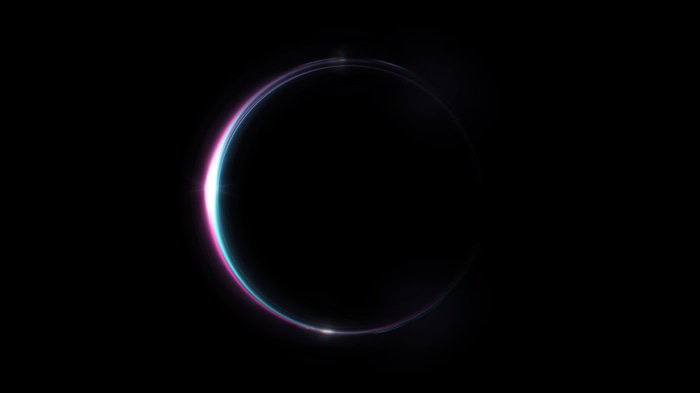 Digital art of a planet with colorful light ring