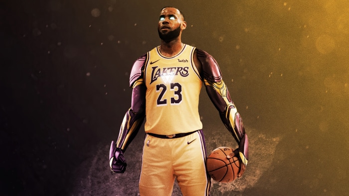 LeBron James in Iron Man inspired Lakers uniform