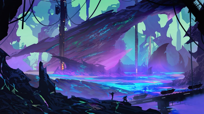 Star Trek Prodigy alien landscape with vehicles