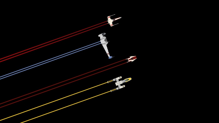 Star Wars Rebel Alliance Starfighters in Formation