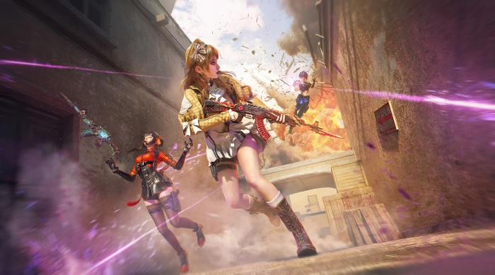 Crossfire characters in a battle scene