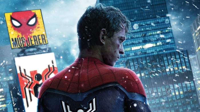 Spider-Man from Spider-Man: No Way Home in Times Square