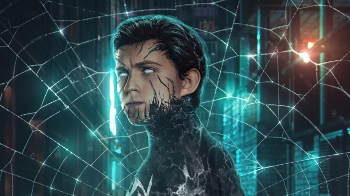 Tom Holland as Venom Spiderman Artwork