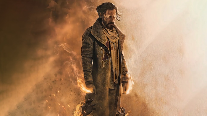 Keanu Reeves in a post-apocalyptic setting