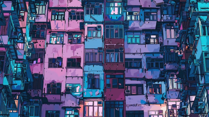 Digital Art of Dense Urban Buildings