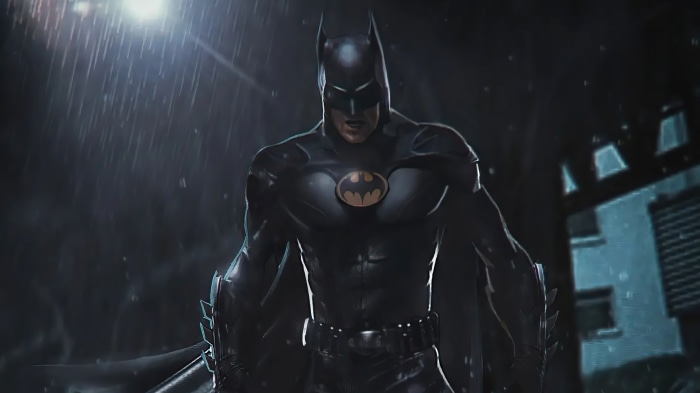 Batman in the rain