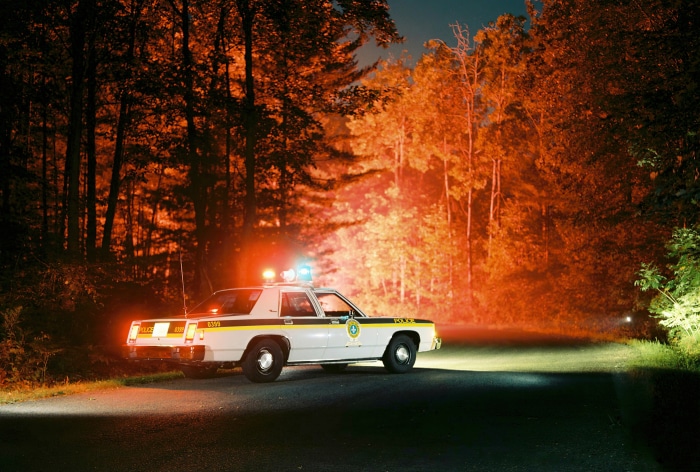 Ford Crown Victoria Police Interceptor at night