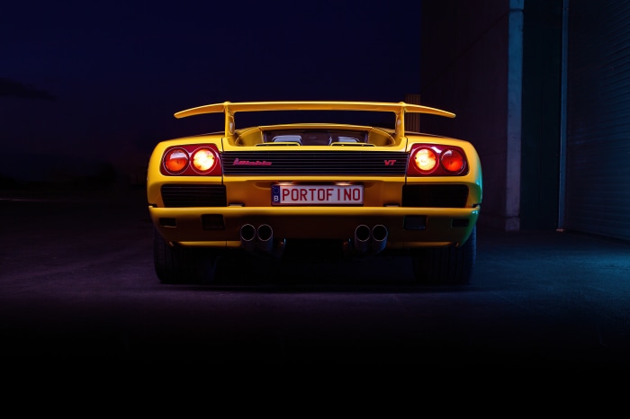 Yellow Lamborghini Diablo VT Portofino