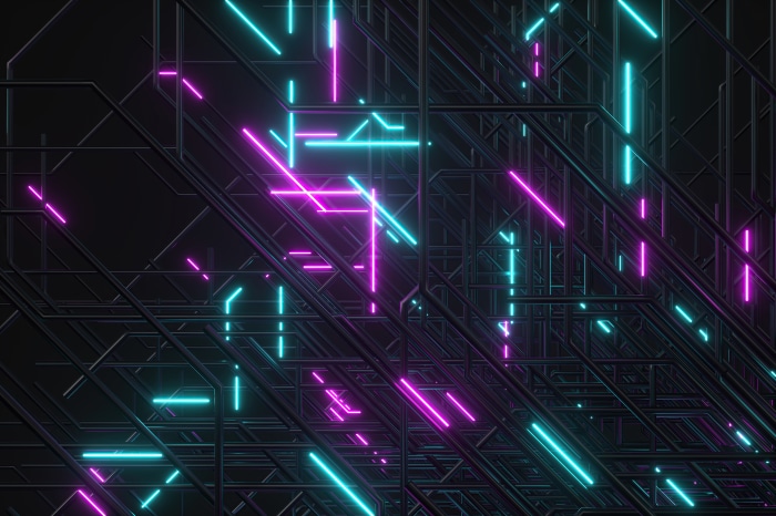 Abstract Neon Network Art 4K