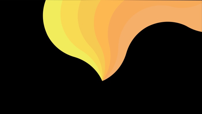 Abstract yellow and orange gradient waves on black