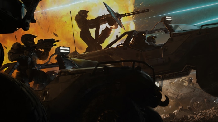 Master Chief and Warthog in Halo Infinite