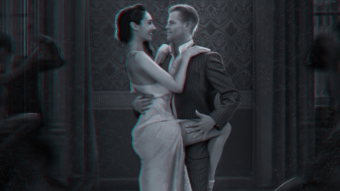 Wonder Woman and Steve Trevor dancing