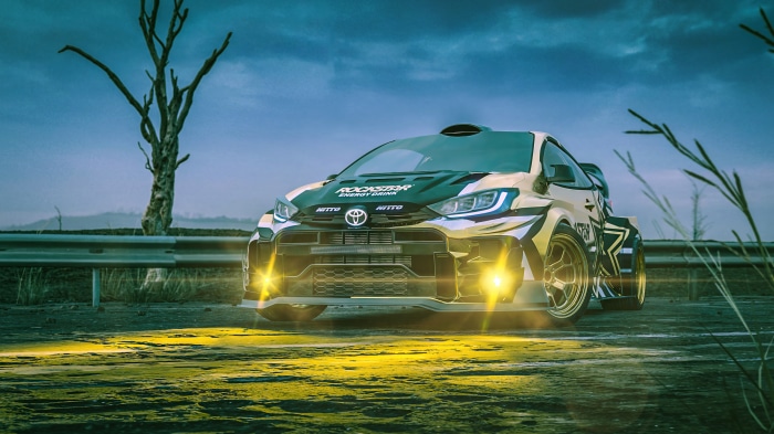 Toyota GR Yaris Rockstar Energy Drink rally car