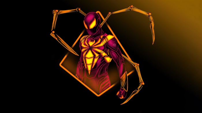 Spiderman artwork with mechanical arms