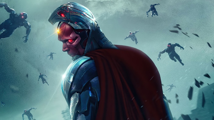 Vision and Ultron bots from Avengers: Age of Ultron 4K