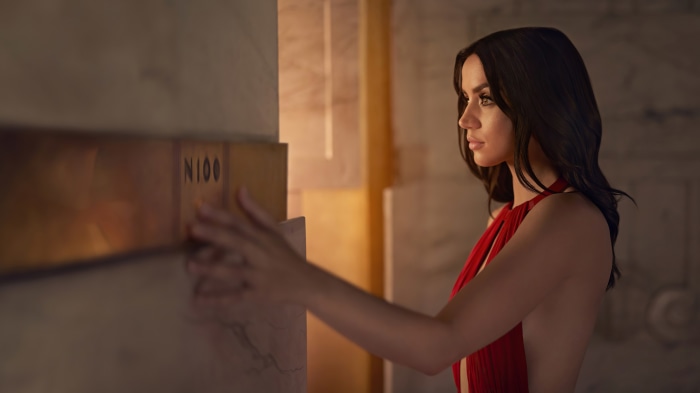 Ana de Armas in a red dress