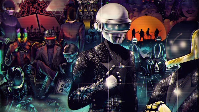 Daft Punk artwork with multiple robots
