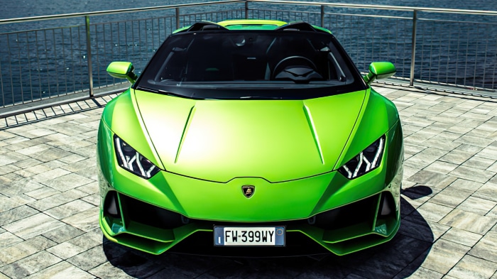Green Lamborghini Huracan Evo Spyder 4K