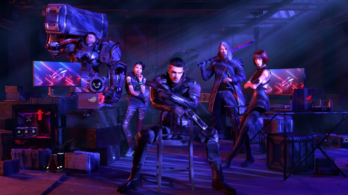 Republic of Gamers characters with ASUS computers