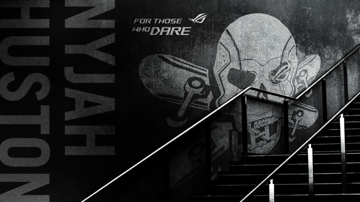 Nyjah Huston ROG "For Those Who Dare" Skull Skateboard Art