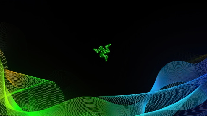 Razer logo with abstract colorful waves