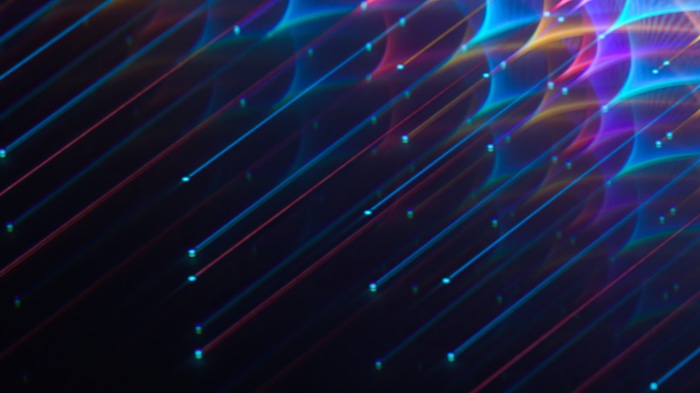 Abstract digital art with colorful light streaks