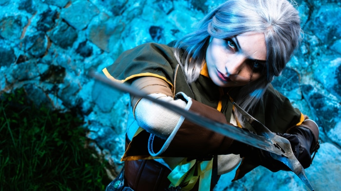 Ciri from The Witcher 3 holding a sword