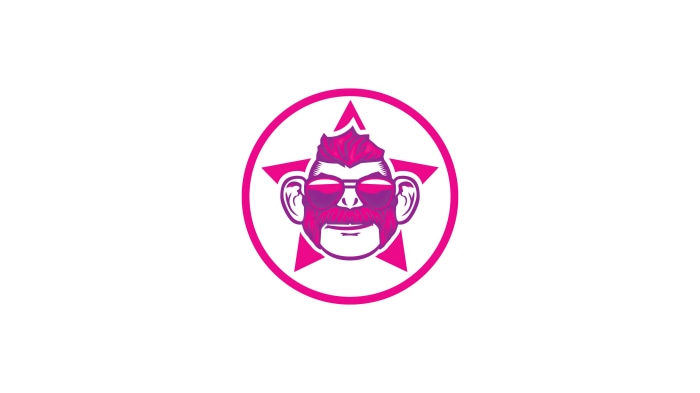 Monkey with sunglasses and star logo