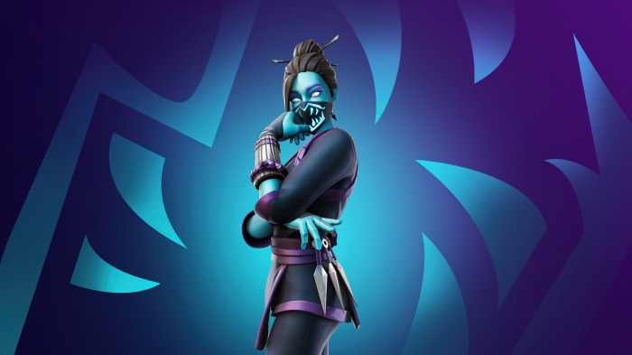 Fortnite character with mask and kunai